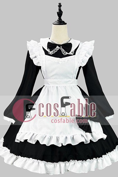 Japanese Black White Long Sleeve Maid Cosplay