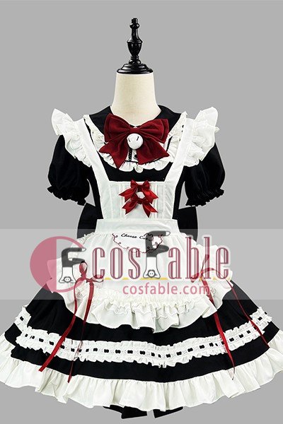 Black White Lolita Soft Girl Maid Cosplay
